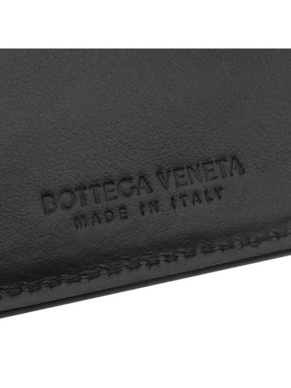 Bottega Veneta Wallet Intrecciato Leather Black Billfold Card Case Flap